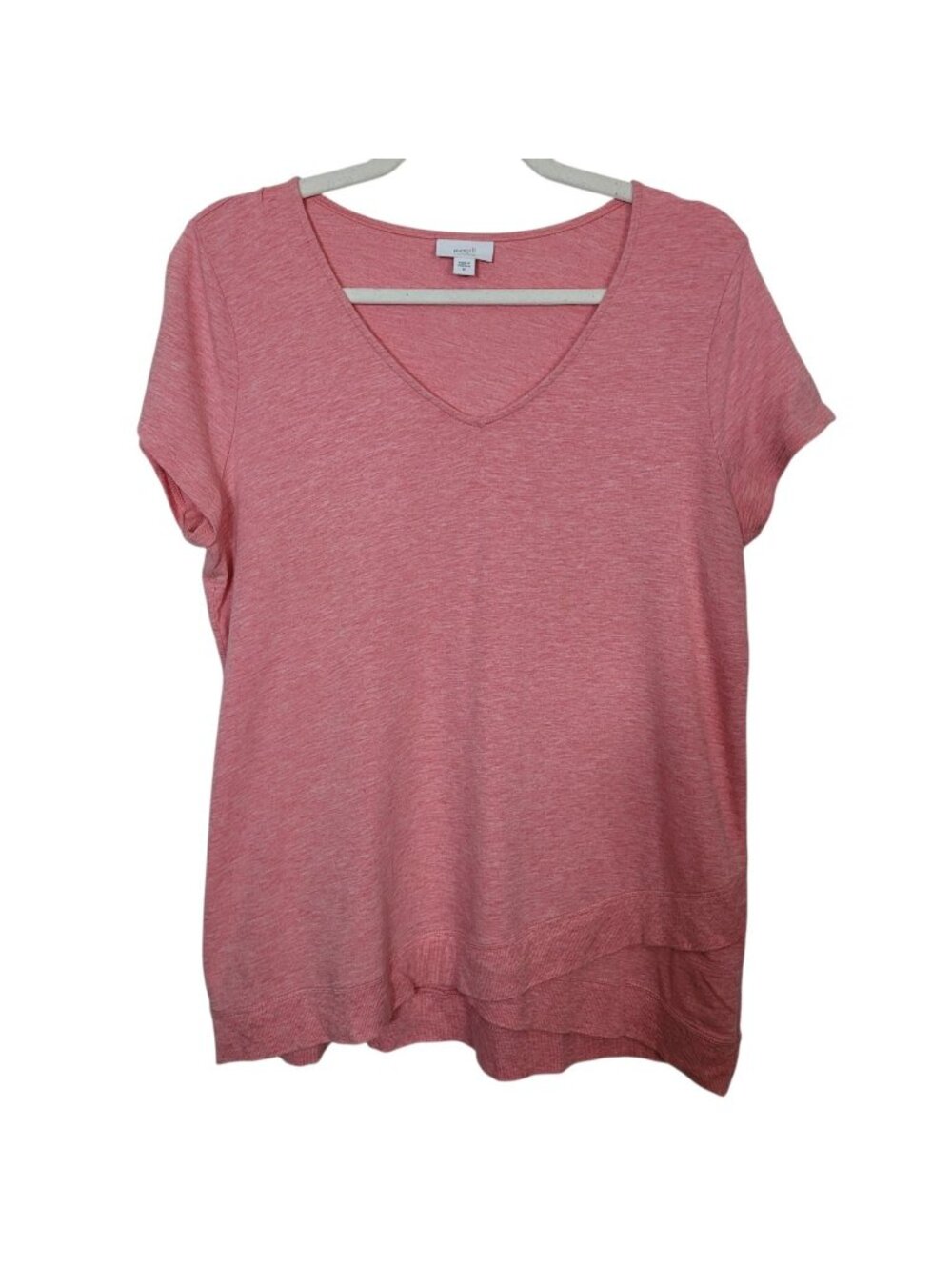 J. Jill Pure Jill Coral Heathered V Neck T-Shirt Pima Cotton Modal Casual Med